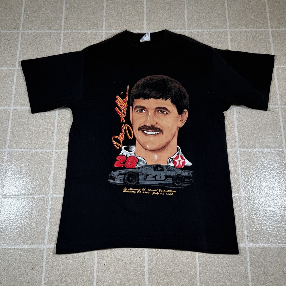 Rare Vintage 1993 Davey Allison #28 Racing Memorial Shirt Size L Made In USA